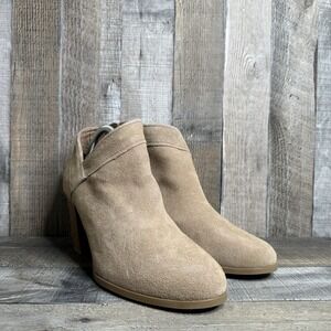 Womens Koolaburra By Ugg Amalea Taupe Brown Suede Heeled Ankle Boots Size 11 M